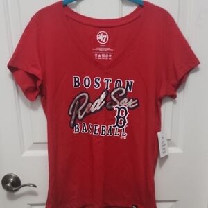 47 Red Boston Red Sox Crew Neck Short Sleeve Tee
